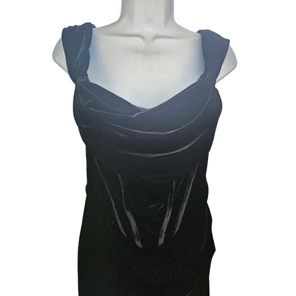 Black Velvet-like Ball Gown Gorgeous Tall Floor Length Medium? See Description - Picture 5 of 8